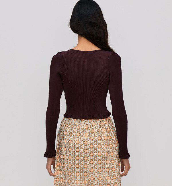 BACCA「プリーツコットン ショートカーディガン」|カーディガン|