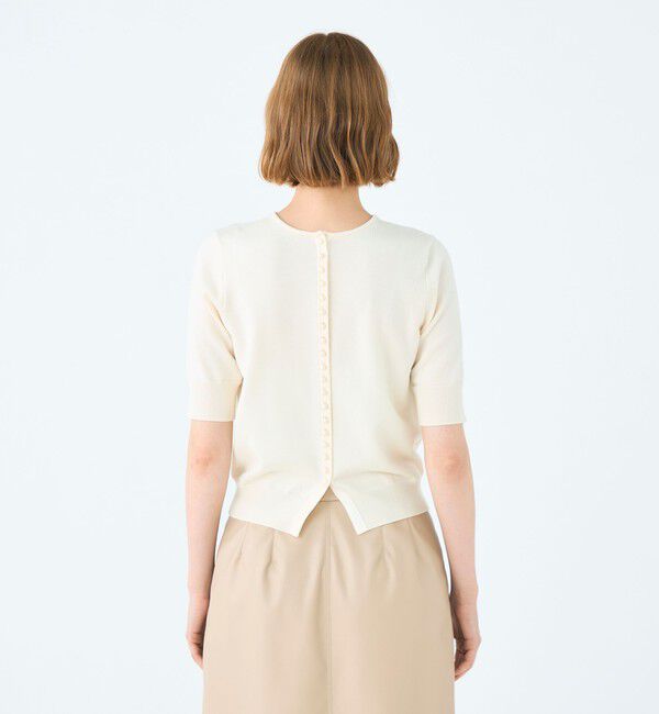 Ballsey「パールコンビ バックシャンハーフスリーブプルオーバー」|ニット・セーター|