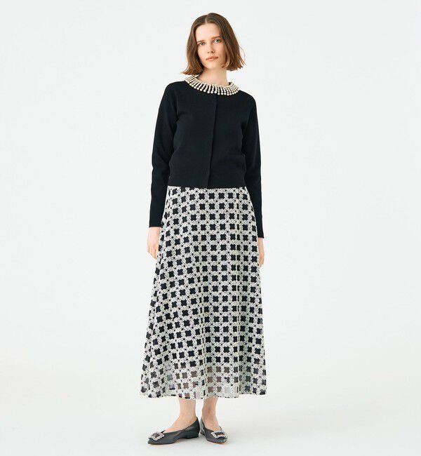 Ballsey「ウールポリエステルパールコンビ クルーネックカーディガン」|カーディガン|