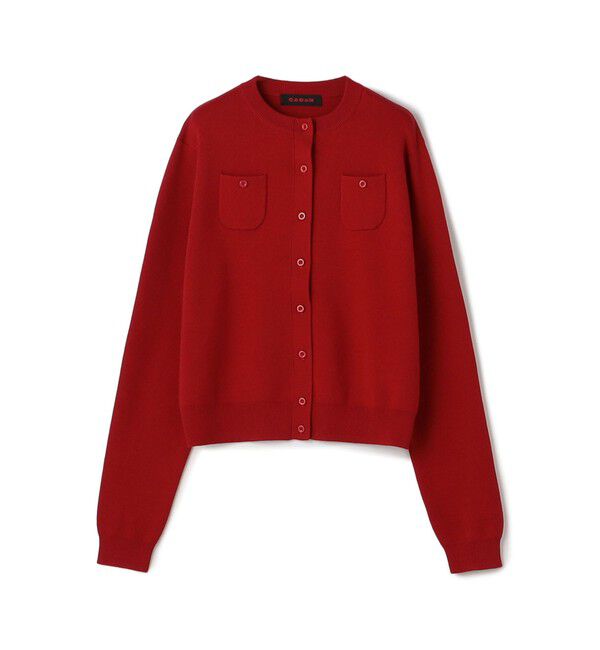 CABaN「コットンカシミヤ クルーネックカーディガン」|カーディガン|35 レッド