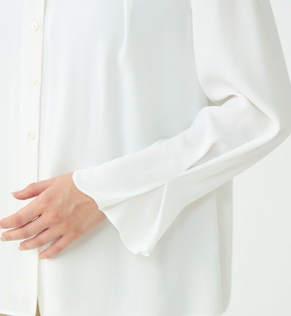 Ballsey「マットサテン Vネックブラウス」|シャツ・ブラウス|