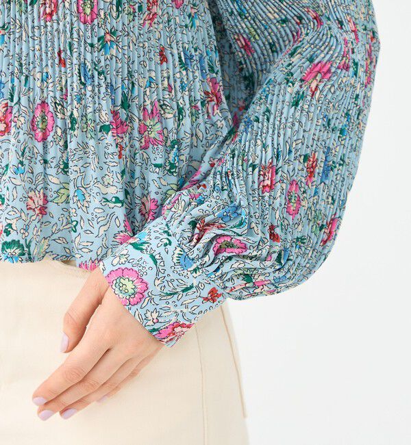 SOULEIADO「ポリエステルプリーツ レギュラーカラーブラウス」|シャツ・ブラウス|