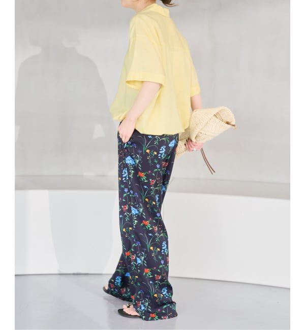 Spick and Span「《予約》リネンブレンドハーフスリーブヘムギャザーシャツ」|シャツ・ブラウス|