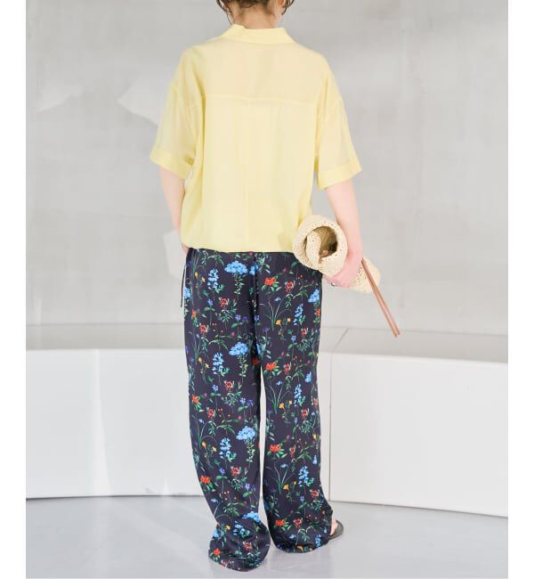 Spick and Span「《予約》リネンブレンドハーフスリーブヘムギャザーシャツ」|シャツ・ブラウス|