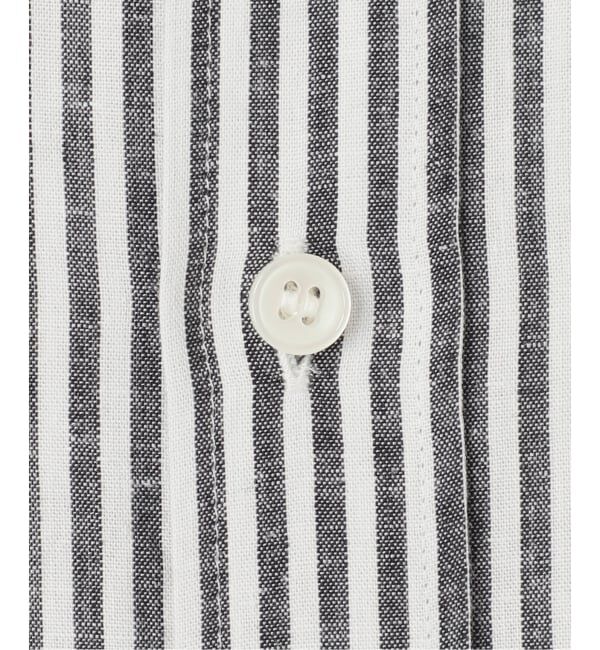 Spick and Span「《予約》リネンブレンドハーフスリーブヘムギャザーシャツ」|シャツ・ブラウス|