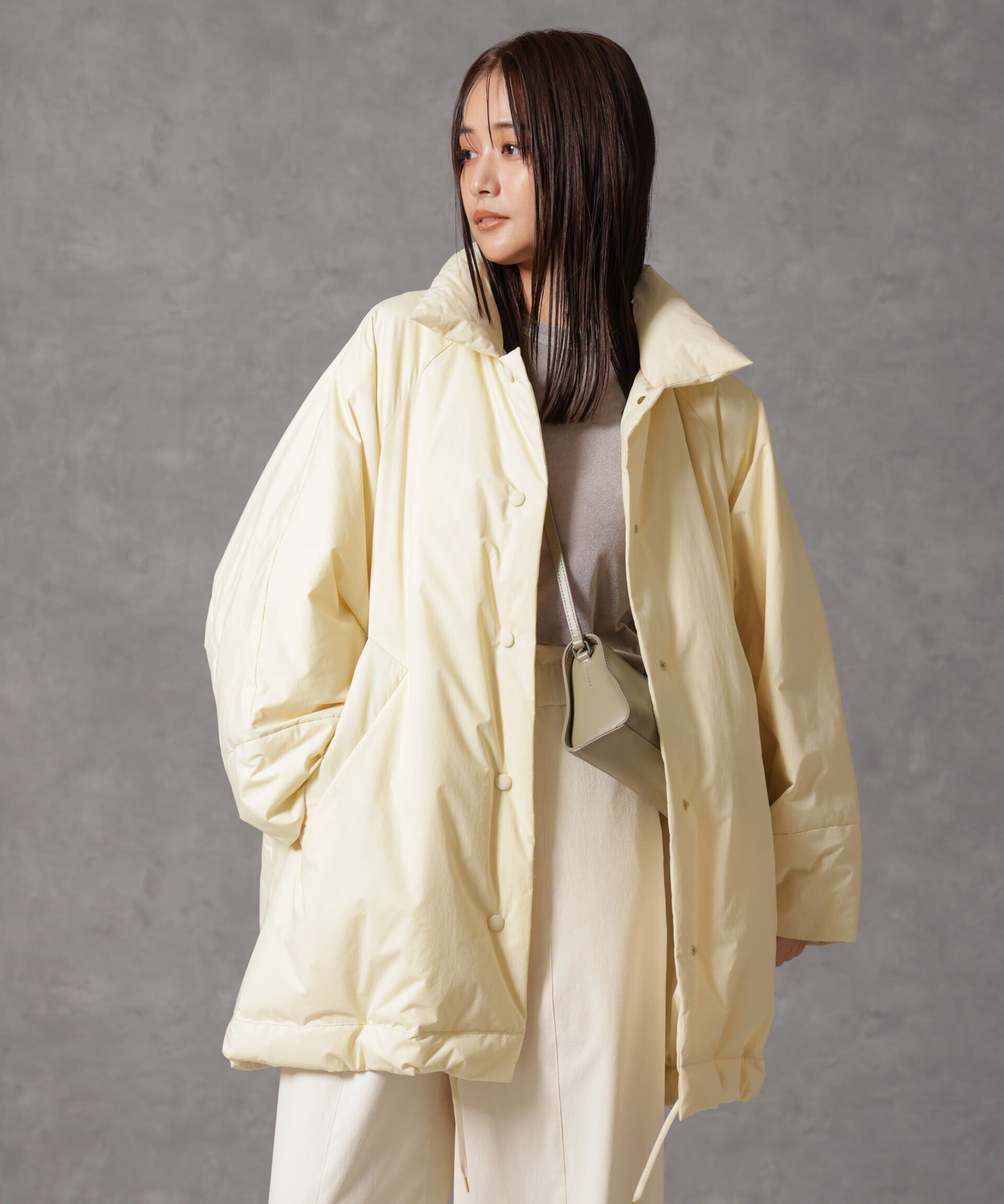 nano･universe「「西川ダウン(R)」ミドル丈バックタックコート」|ダウン|