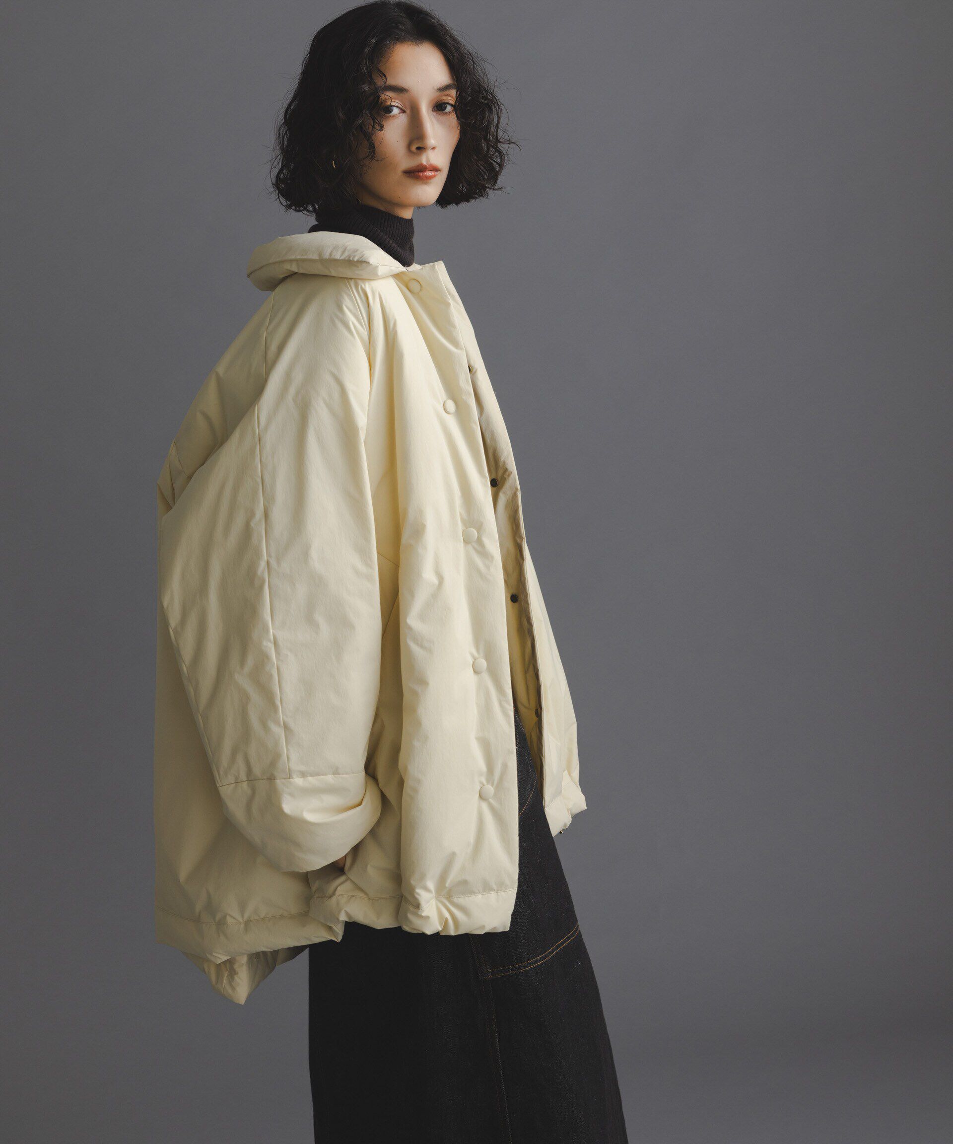 nano･universe「「西川ダウン(R)」ミドル丈バックタックコート」|ダウン|