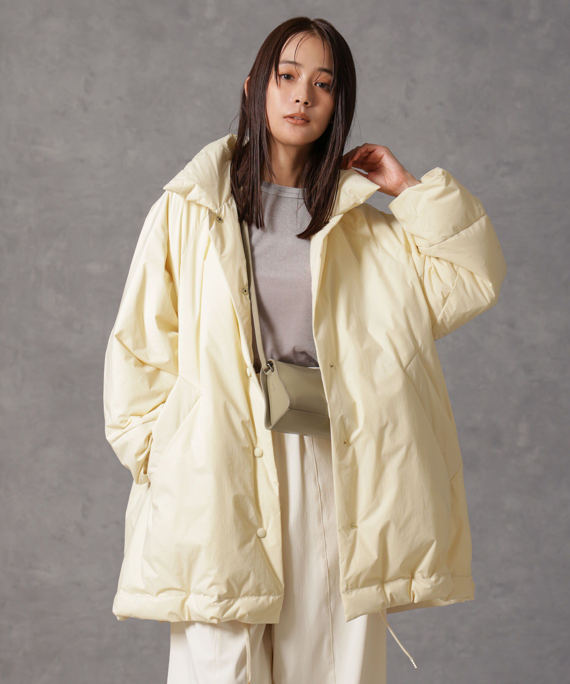 nano･universe「「西川ダウン(R)」ミドル丈バックタックコート」|ダウン|