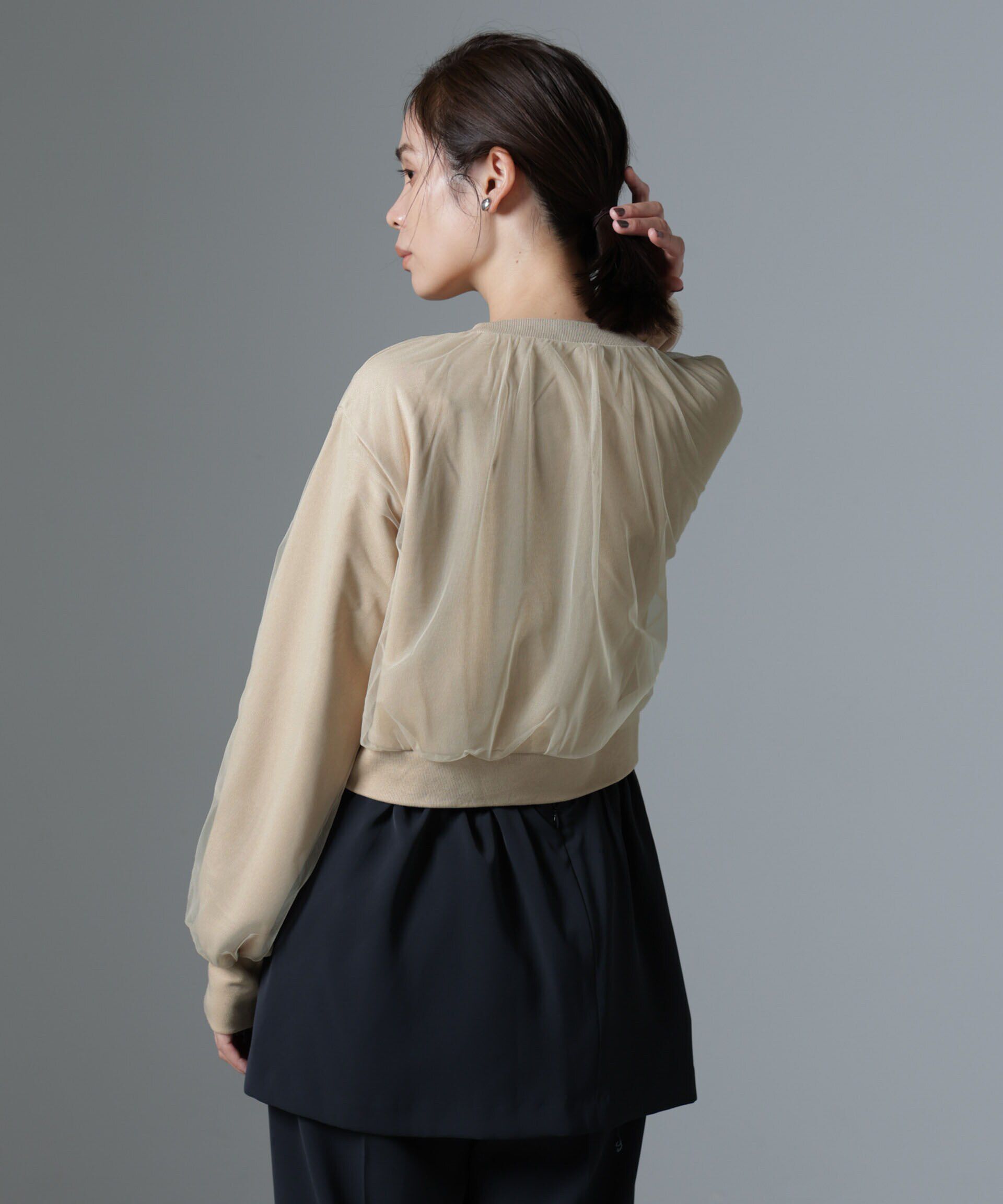 nano･universe「チュールコンビカーディガン」|Tシャツ・カットソー|