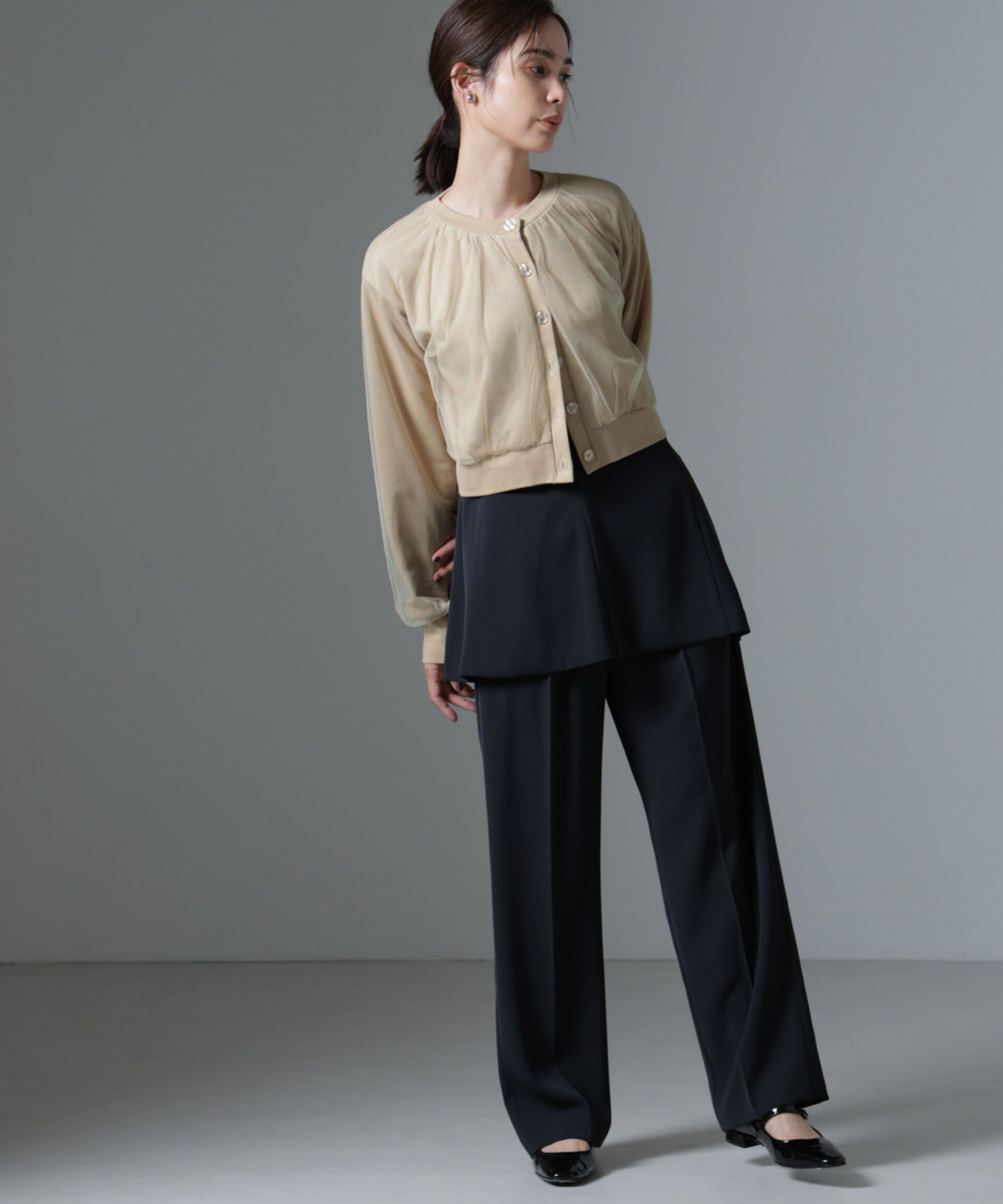 nano･universe「チュールコンビカーディガン」|Tシャツ・カットソー|