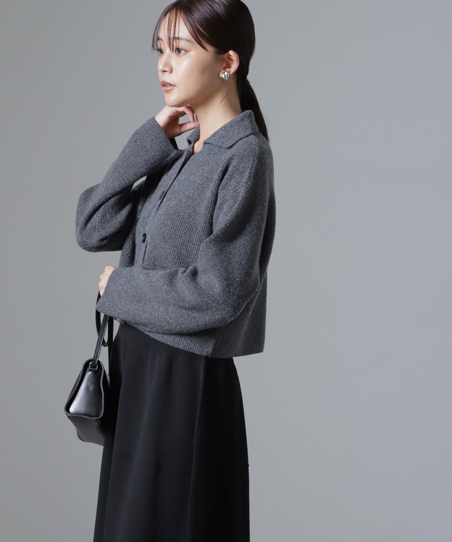 nano･universe「片畔ラメカラーカーディガン」|ニット・セーター|