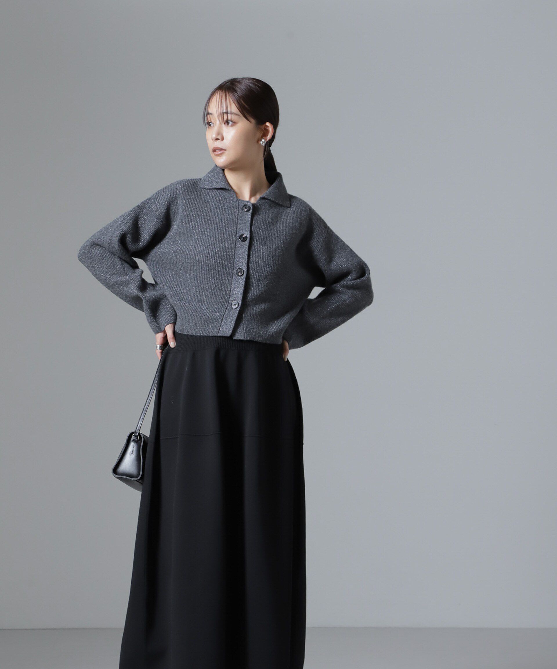 nano･universe「片畔ラメカラーカーディガン」|ニット・セーター|