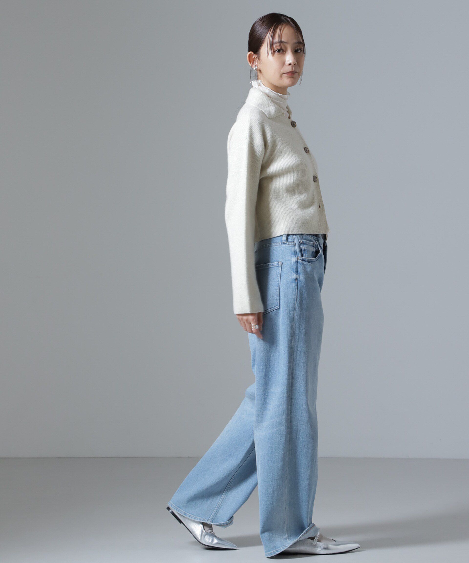 nano･universe「片畔ラメカラーカーディガン」|ニット・セーター|