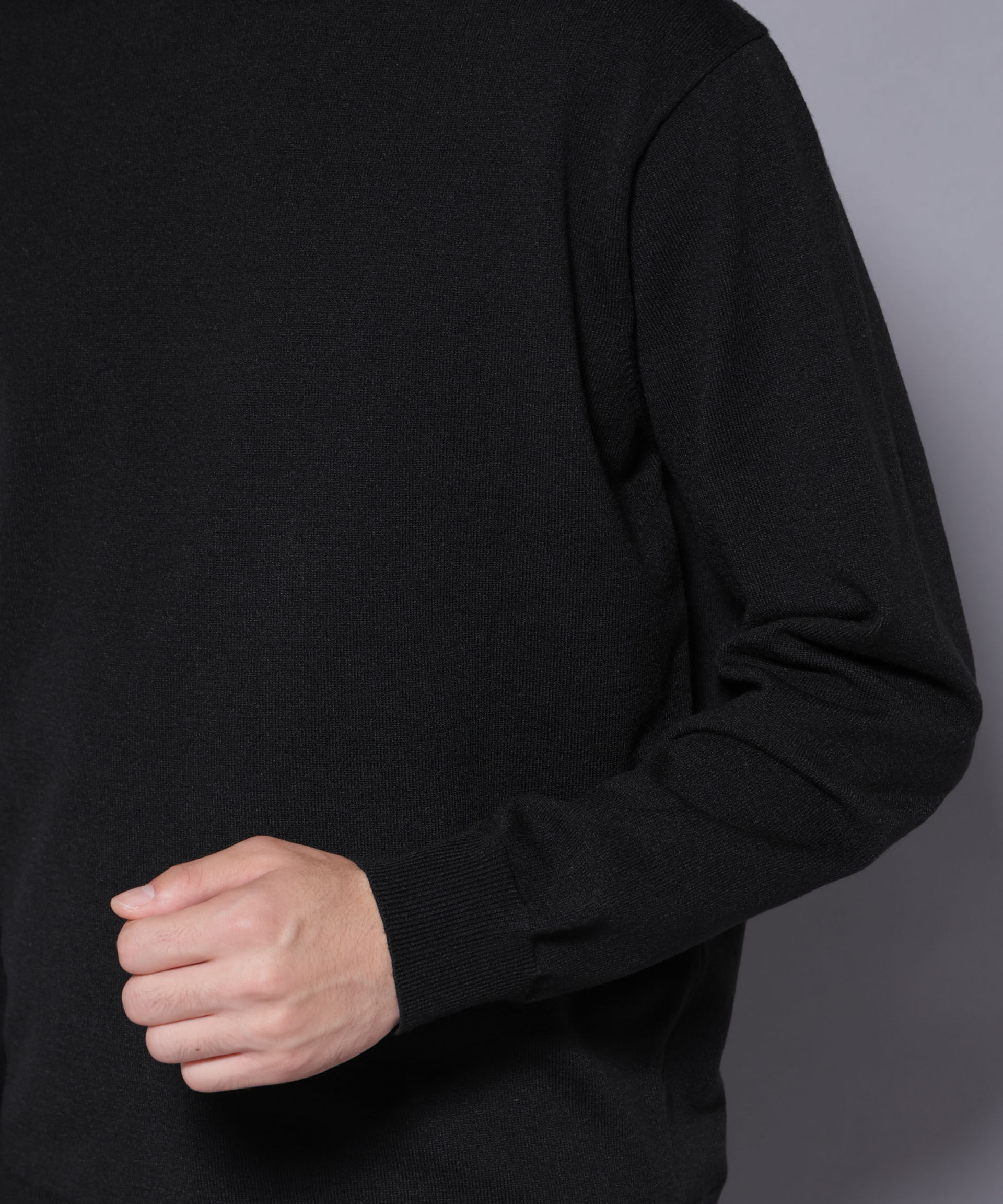 nano･universe「ダブルフェイスストレッチモックネックニット」|ニット・セーター|