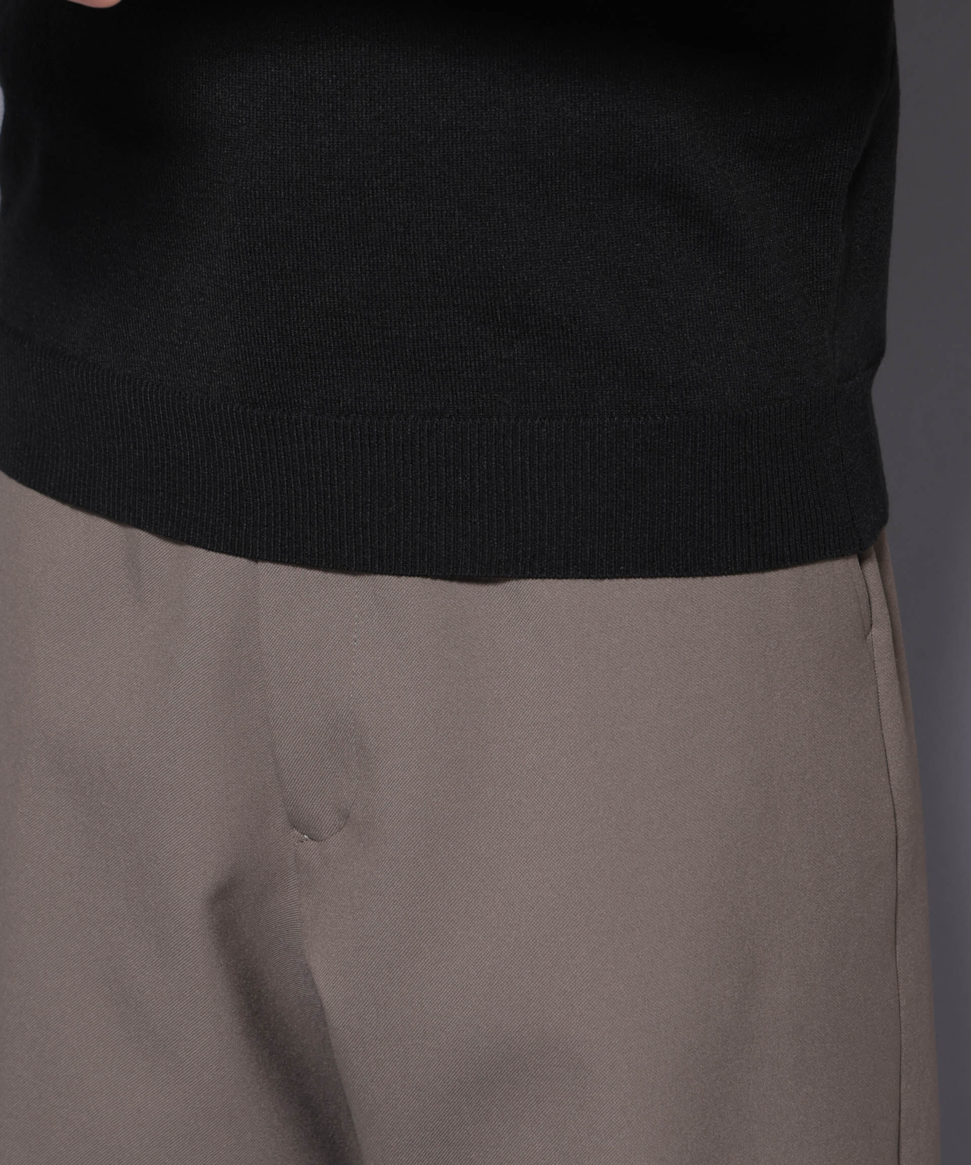 nano･universe「ダブルフェイスストレッチモックネックニット」|ニット・セーター|