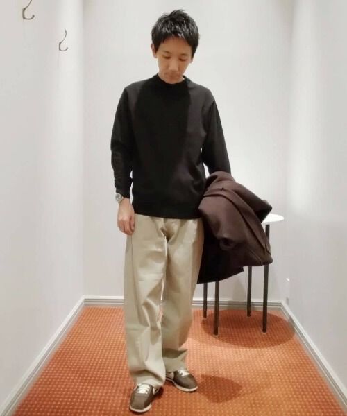 nano･universe「ダブルフェイスストレッチモックネックニット」|ニット・セーター|