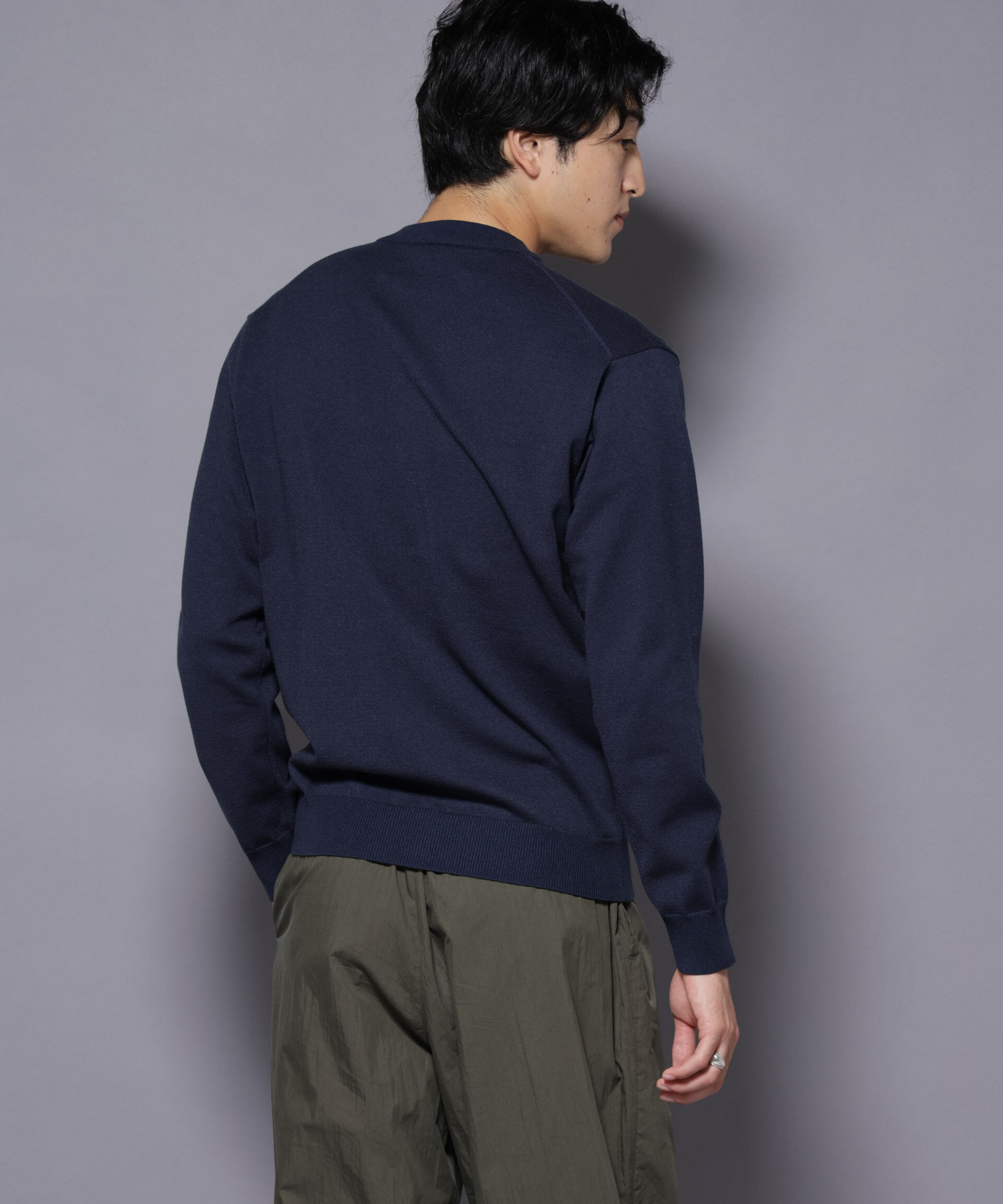 nano･universe「ダブルフェイスストレッチモックネックニット」|ニット・セーター|