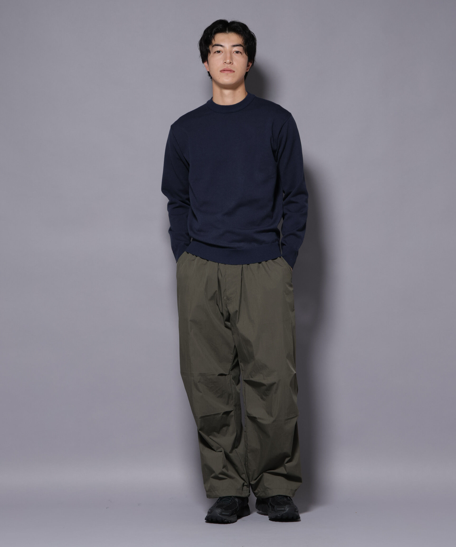 nano･universe「ダブルフェイスストレッチモックネックニット」|ニット・セーター|