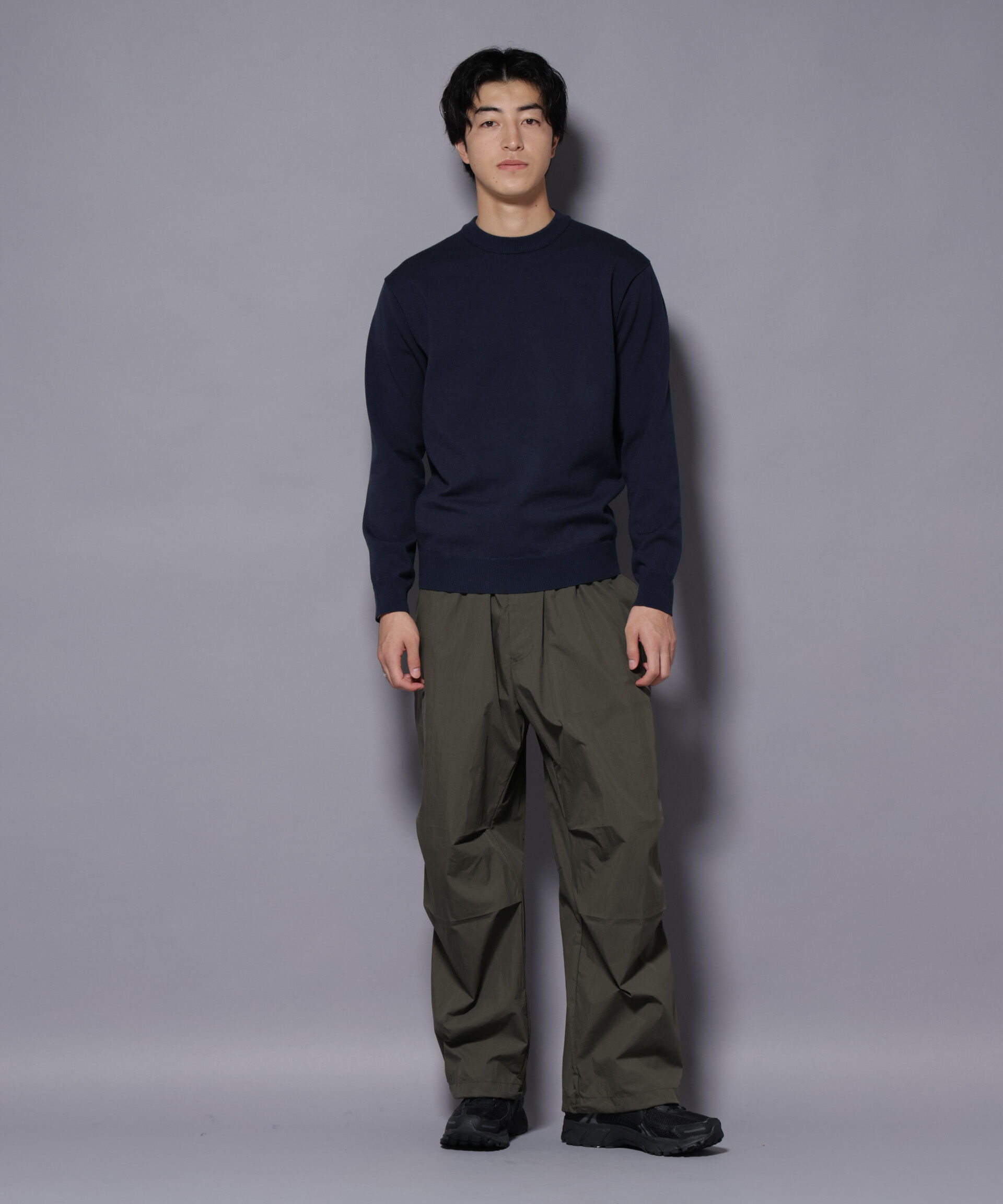 nano･universe「ダブルフェイスストレッチモックネックニット」|ニット・セーター|