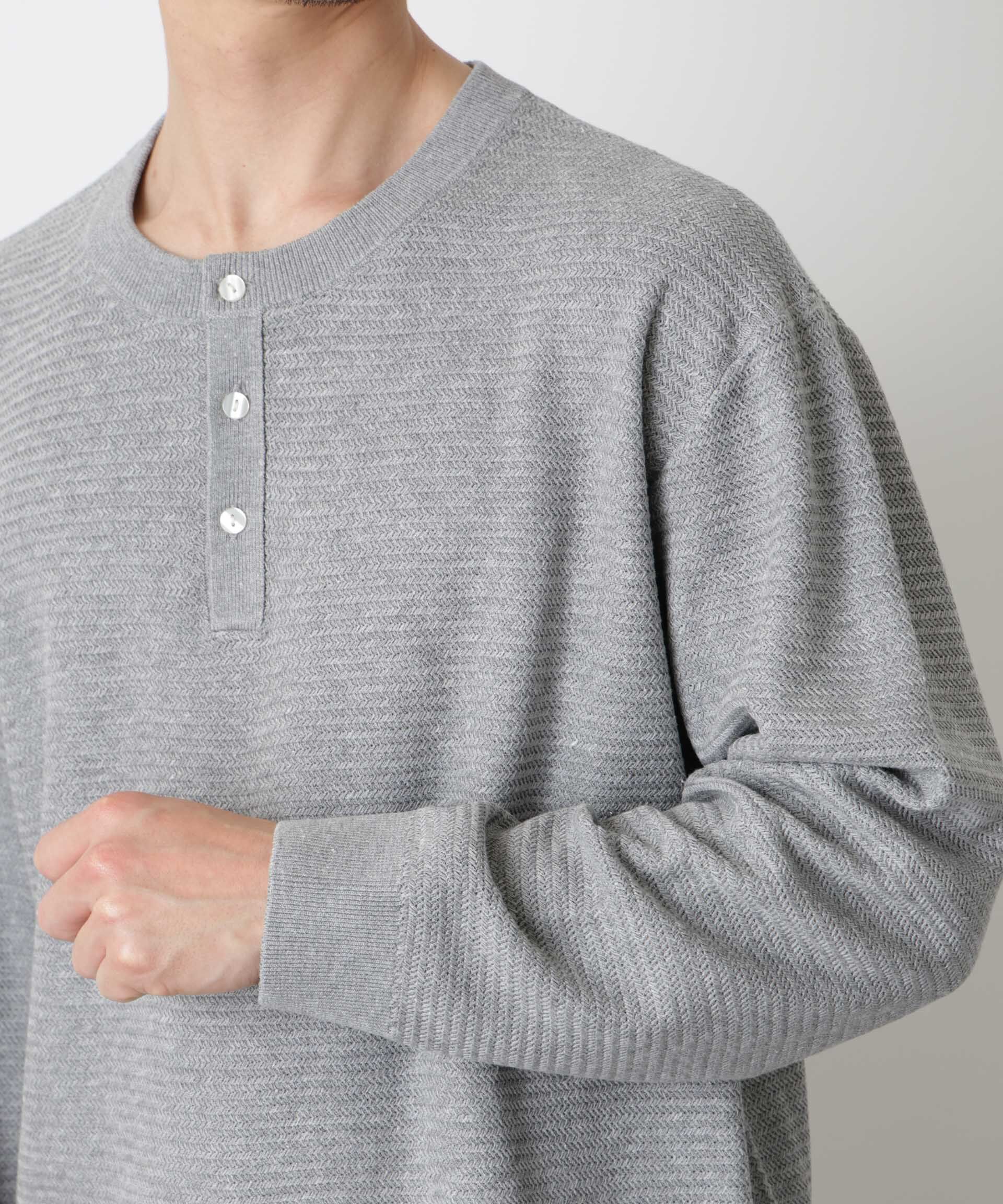 nano･universe「テクスチャーヘンリーネックニット」|ニット・セーター|