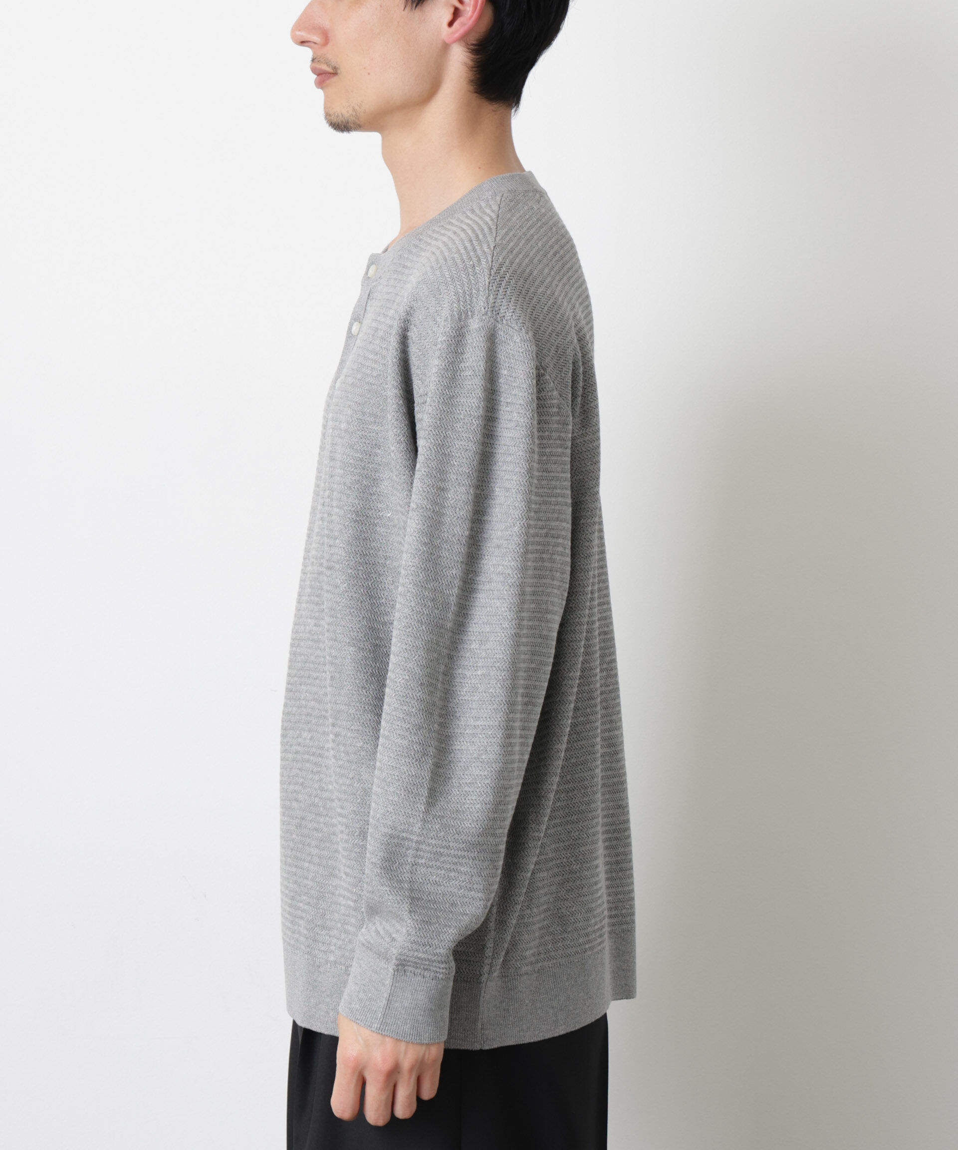 nano･universe「テクスチャーヘンリーネックニット」|ニット・セーター|