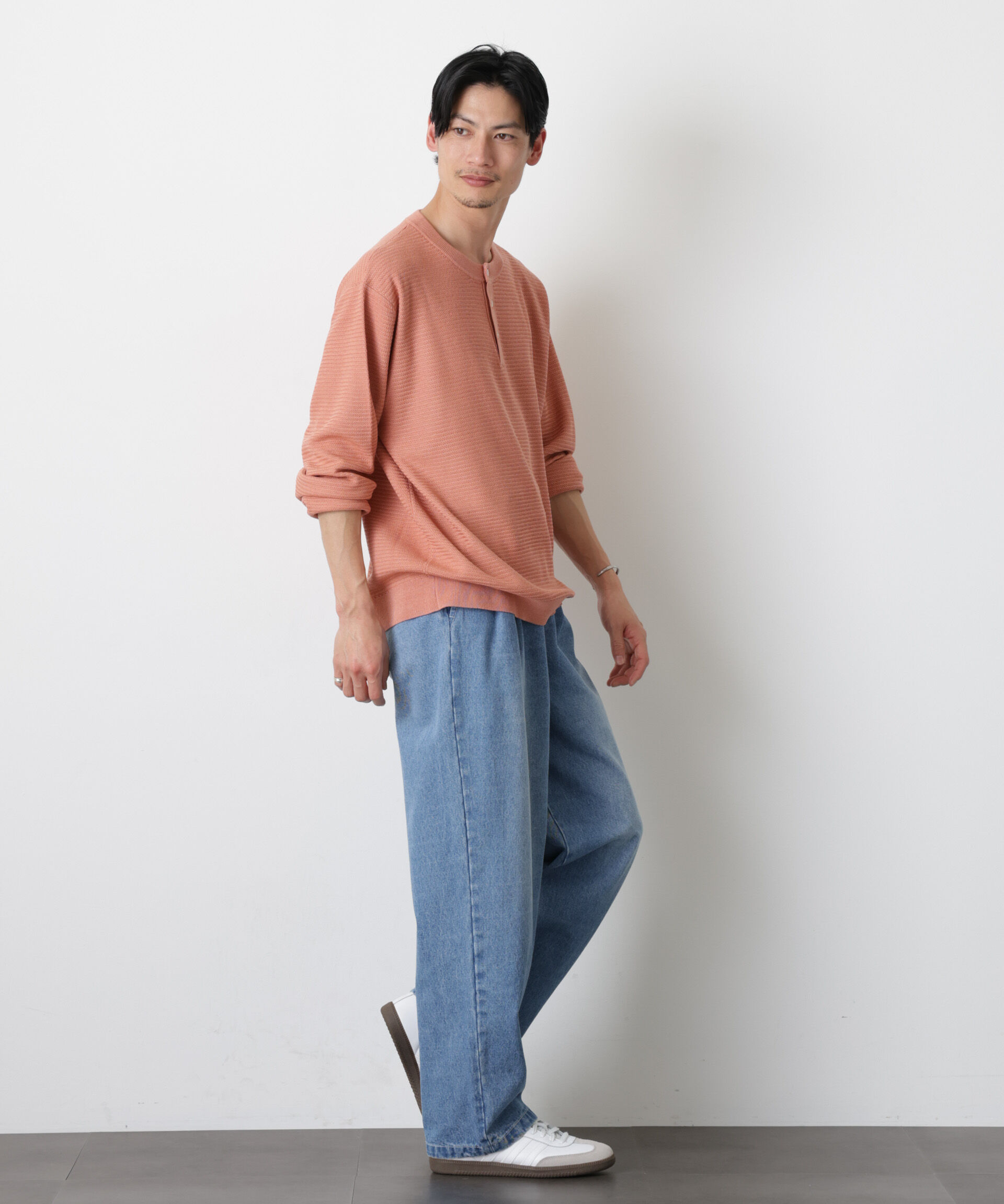 nano･universe「テクスチャーヘンリーネックニット」|ニット・セーター|