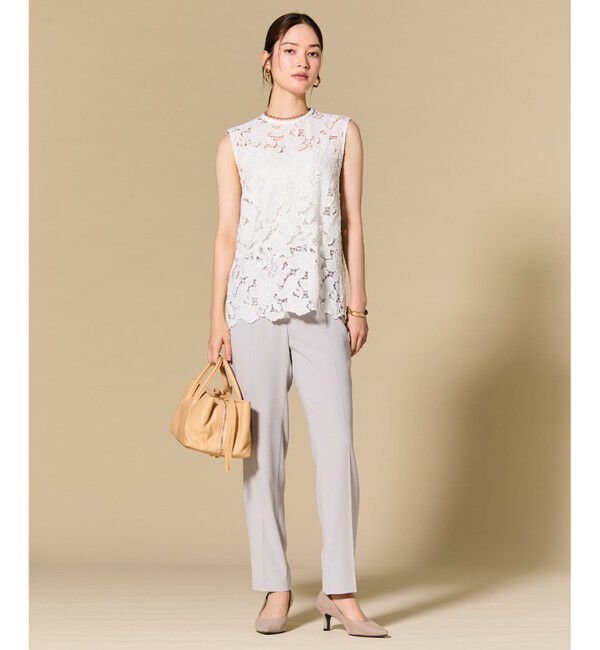 BEIGE,「CITRINE / エンブロイダリーレースノースリーブブラウス」|シャツ・ブラウス|