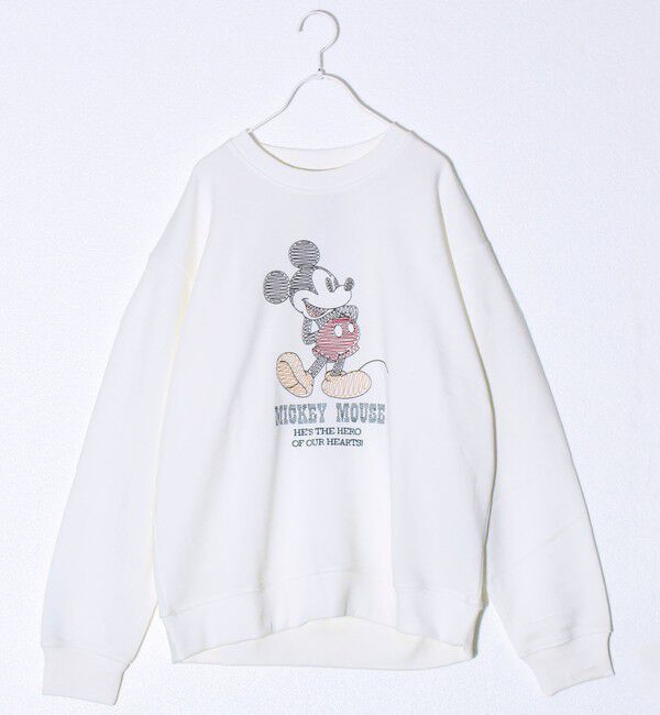 GLOSTER「【ミッキー】UNISEX アップリケ＆フロッキー＆横振り刺繍 裏起毛スウェット」|スウェット・ジャージ|
