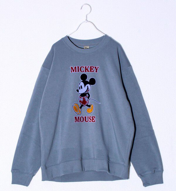 GLOSTER「【ミッキー】UNISEX アップリケ＆フロッキー＆横振り刺繍 裏起毛スウェット」|スウェット・ジャージ|