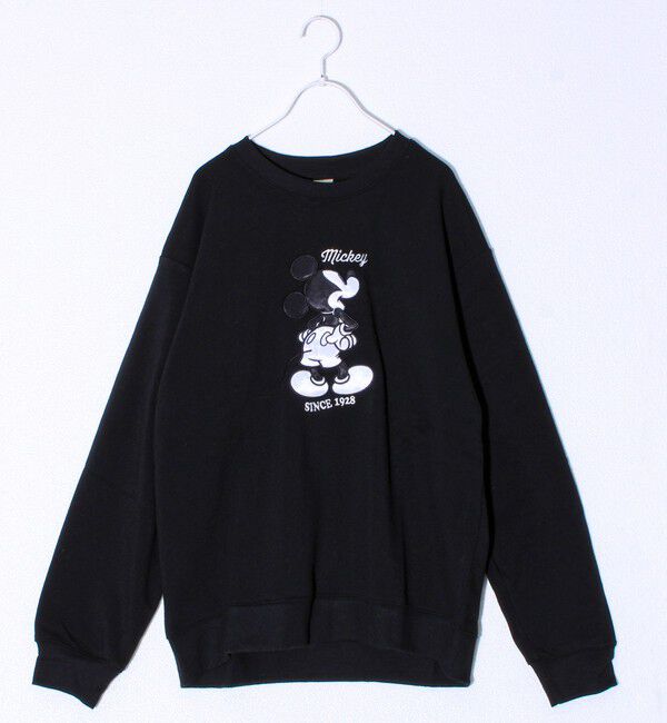 GLOSTER「【ミッキー】UNISEX アップリケ＆フロッキー＆横振り刺繍 裏起毛スウェット」|スウェット・ジャージ|