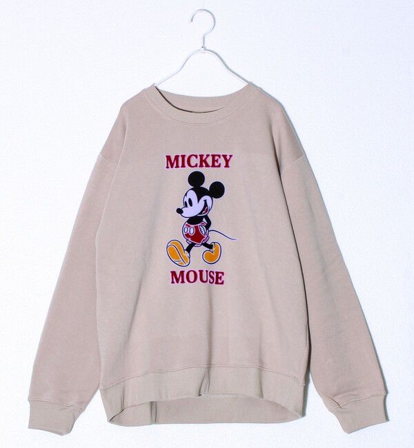 GLOSTER「【ミッキー】UNISEX アップリケ＆フロッキー＆横振り刺繍 裏起毛スウェット」|スウェット・ジャージ|