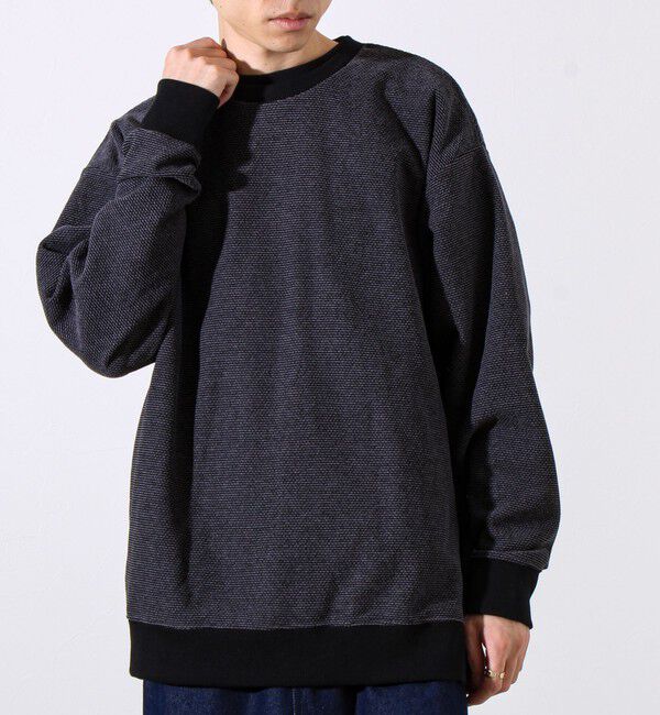 GLOSTER「【ロンT以上スウェット未満】ハニカム裏起毛ロングスリーブ」|Tシャツ・カットソー|ブラック