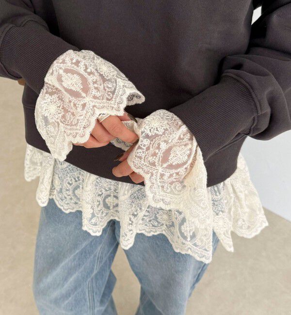 fredy emue「レースドッキングロンTシャツ」|Tシャツ・カットソー|