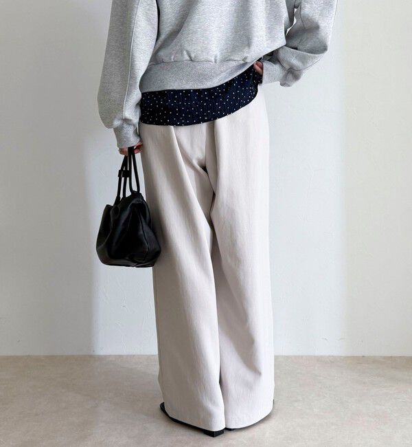 fredy emue「【セットアップ対応】パウダリーツイルイージーセミワイドパンツ」|チノ|