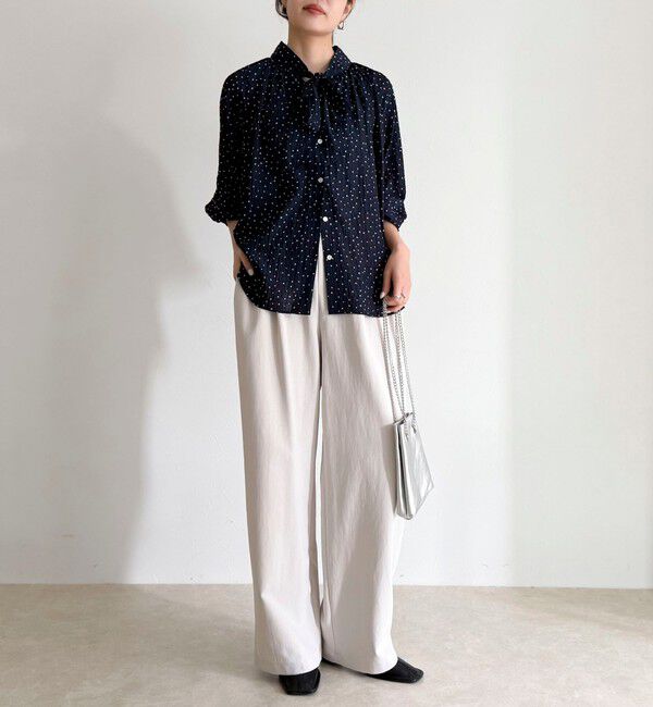 fredy emue「【セットアップ対応】パウダリーツイルイージーセミワイドパンツ」|チノ|