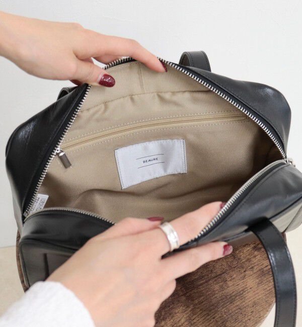 fredy emue「【BEAURE/ビュレ】ロングハンドルボックスボストンバッグ」|ショルダー・メッセンジャー|