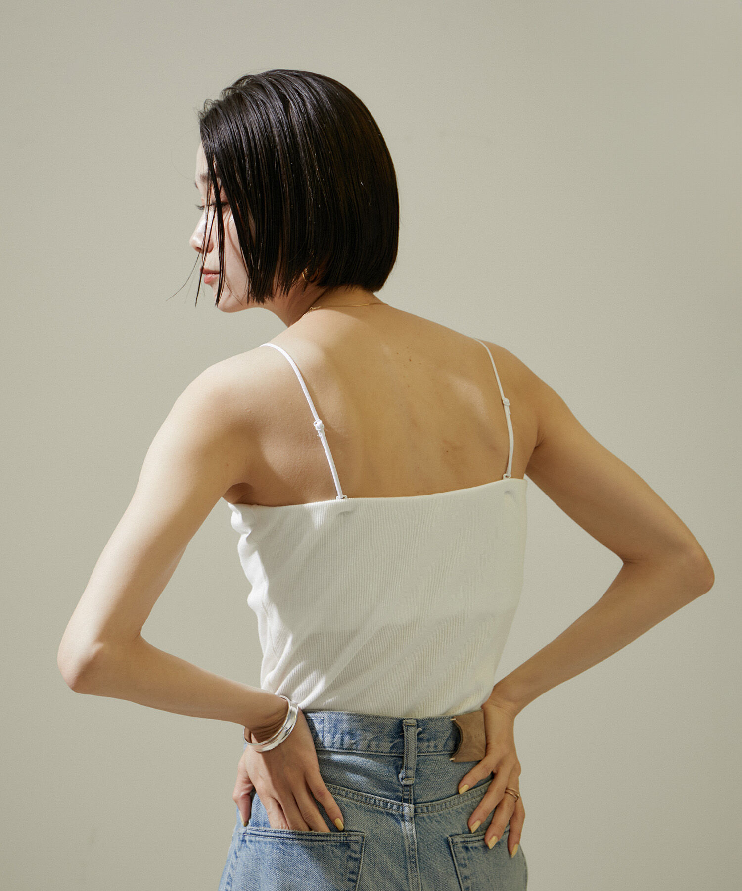 SALON adam et rope'「【追加】コットンリブカップ付きベアキャミ2」|チューブトップ|