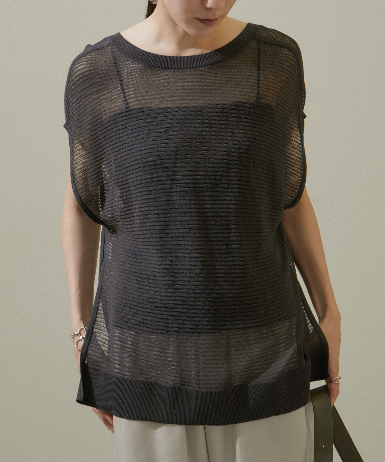 SALON adam et rope'「【追加】コットンリブカップ付きベアキャミ2」|チューブトップ|