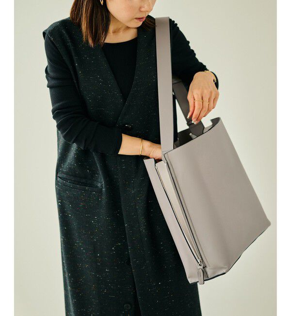 ROPE「【E'POR】Y BAG Shoulder Large【通勤】【A4対応】」|ショルダー・メッセンジャー|ライトグレー(08)