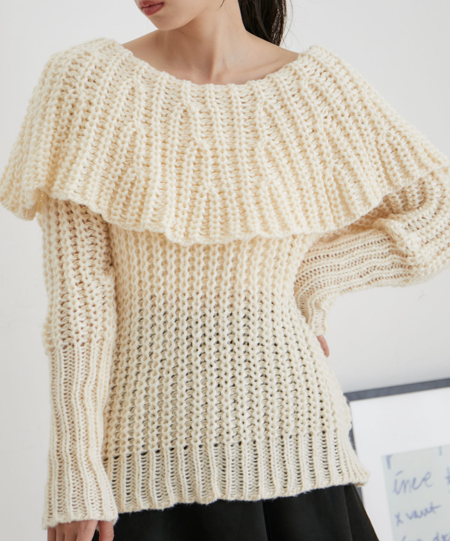 VIS「ビッグカラーざっくりニットプルオーバー【WEB・アウトレット限定】」|ニット・セーター|キナリ(16)