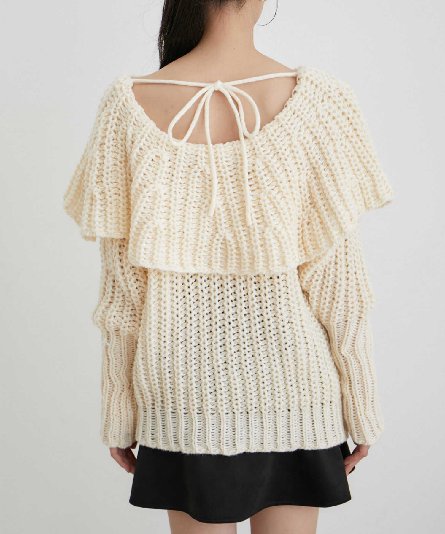 VIS「ビッグカラーざっくりニットプルオーバー【WEB・アウトレット限定】」|ニット・セーター|