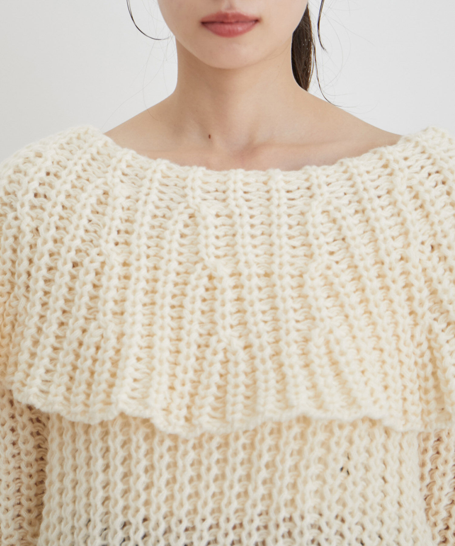 VIS「ビッグカラーざっくりニットプルオーバー【WEB・アウトレット限定】」|ニット・セーター|