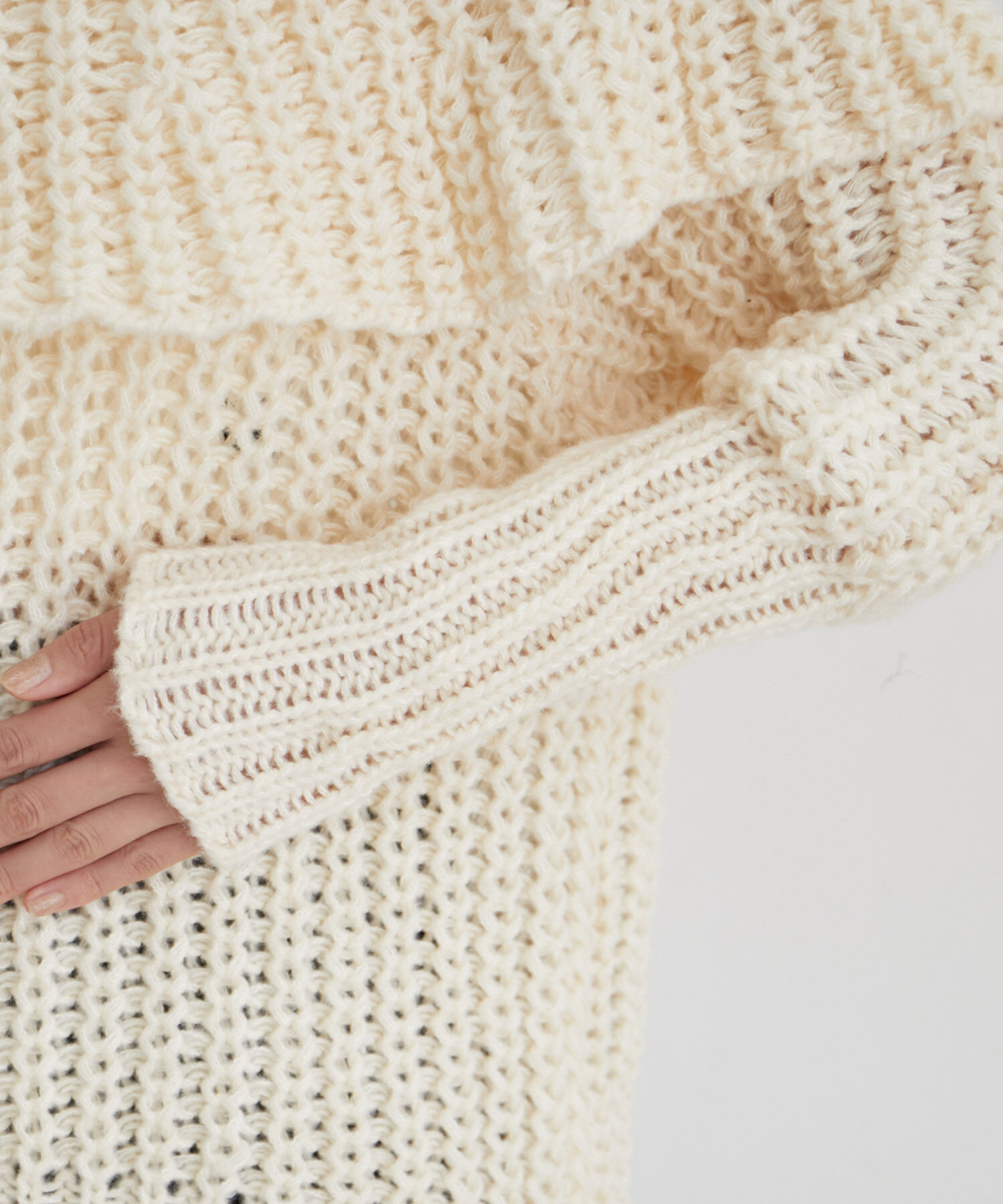 VIS「ビッグカラーざっくりニットプルオーバー【WEB・アウトレット限定】」|ニット・セーター|