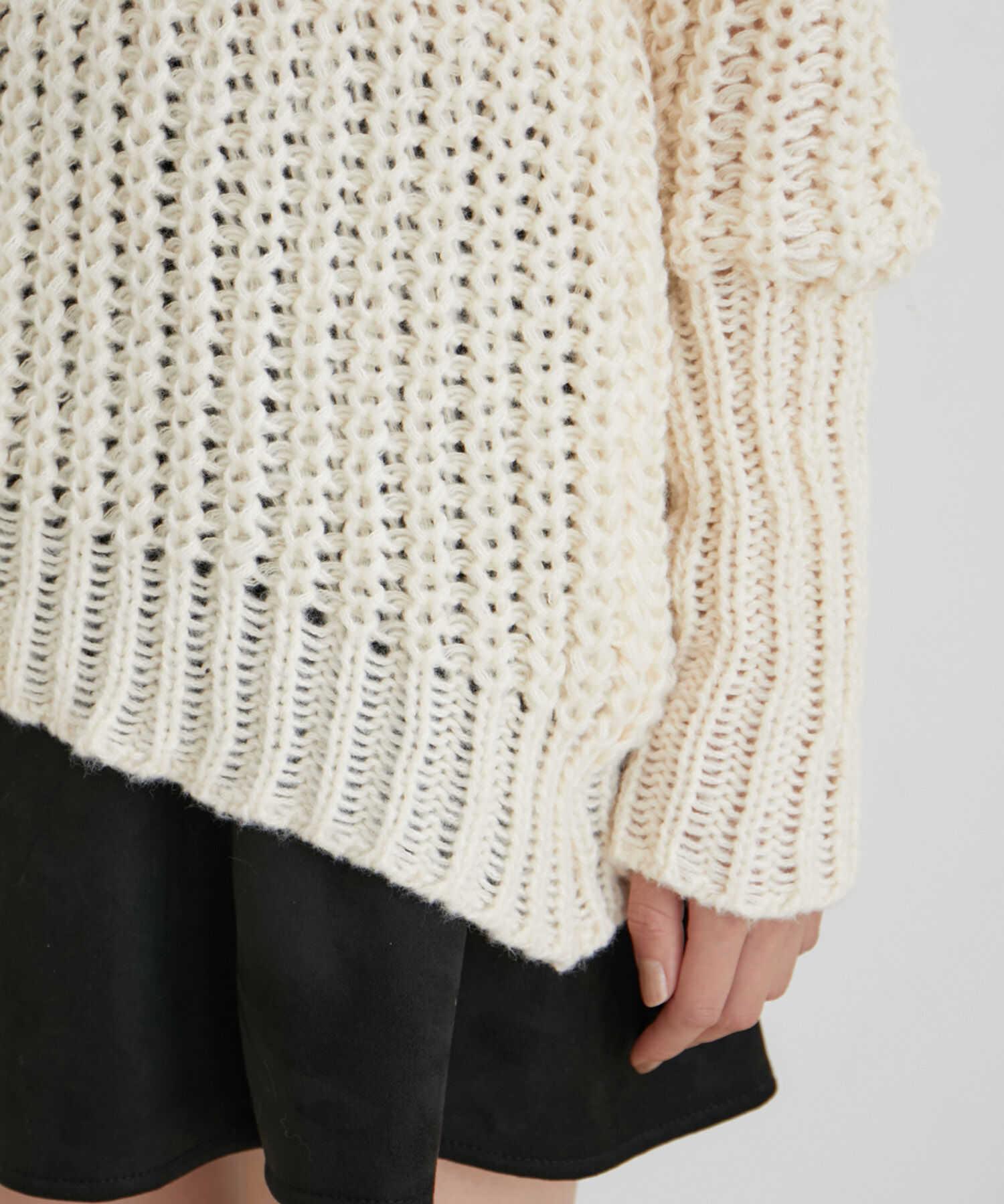 VIS「ビッグカラーざっくりニットプルオーバー【WEB・アウトレット限定】」|ニット・セーター|