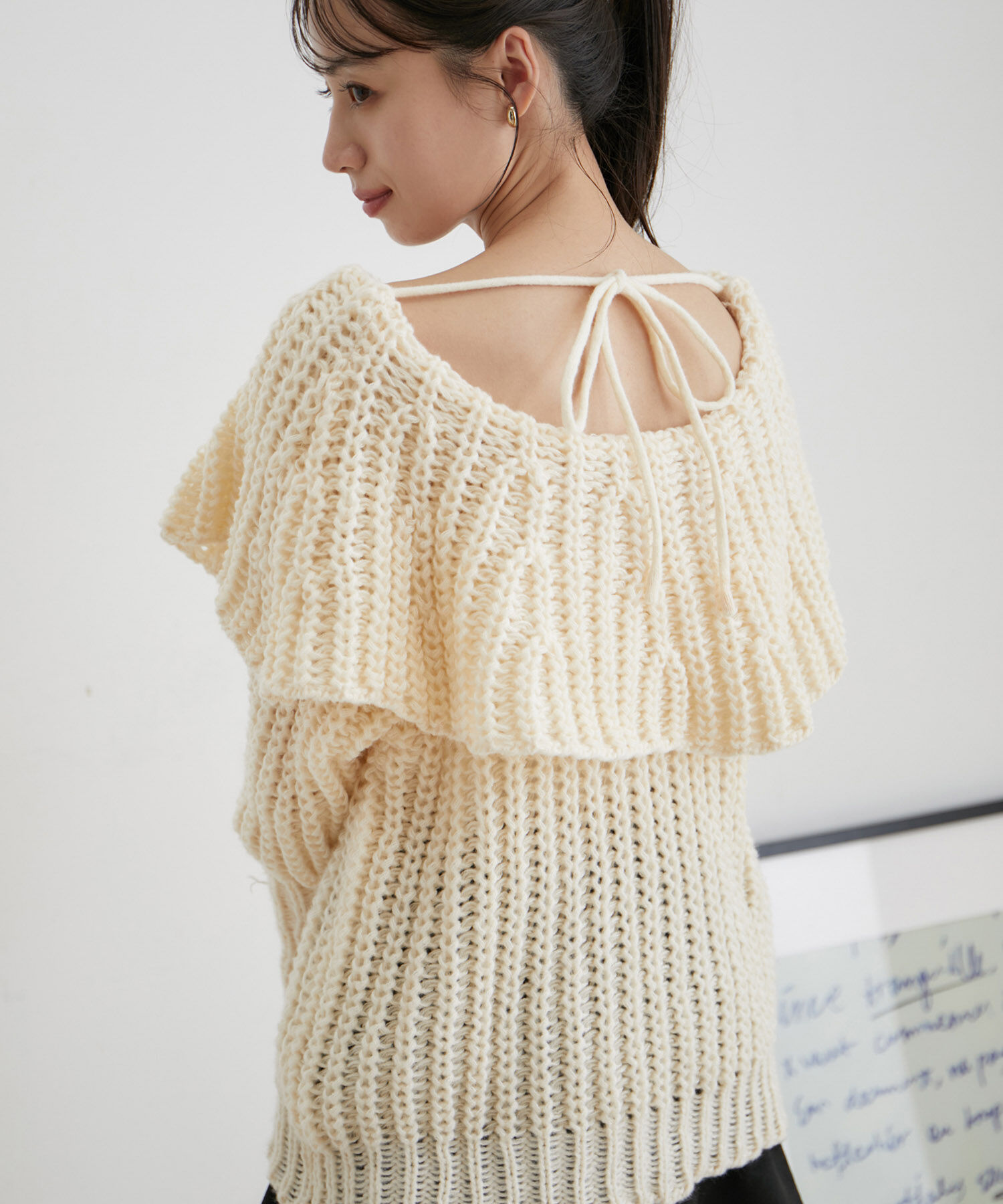 VIS「ビッグカラーざっくりニットプルオーバー【WEB・アウトレット限定】」|ニット・セーター|