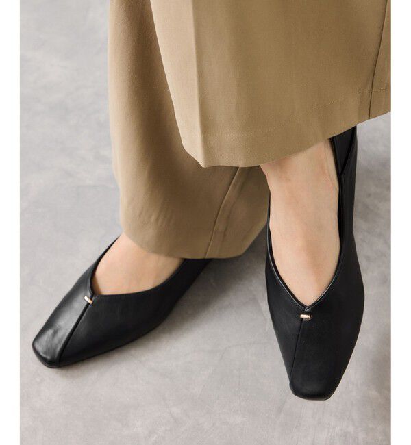 VIS「さっと履けるVカットバブーシュパンプス/2WAY」|パンプス|ブラック(01)