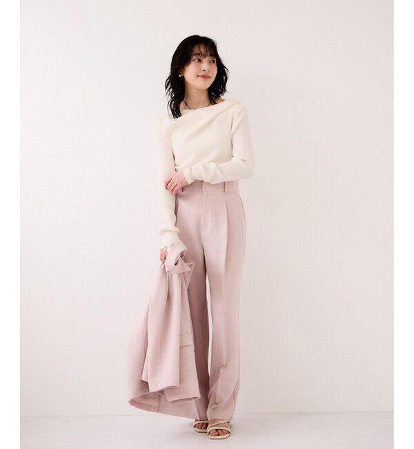 VIS「ドレープオフショルダーリブニット/イージーケア」|ニット・セーター|