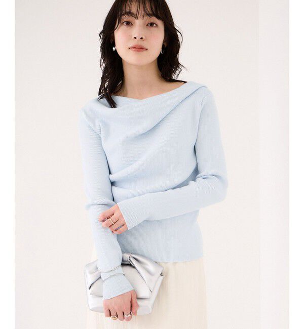 VIS「ドレープオフショルダーリブニット/イージーケア」|ニット・セーター|