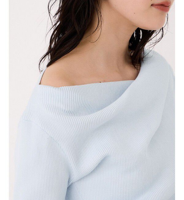 VIS「ドレープオフショルダーリブニット/イージーケア」|ニット・セーター|