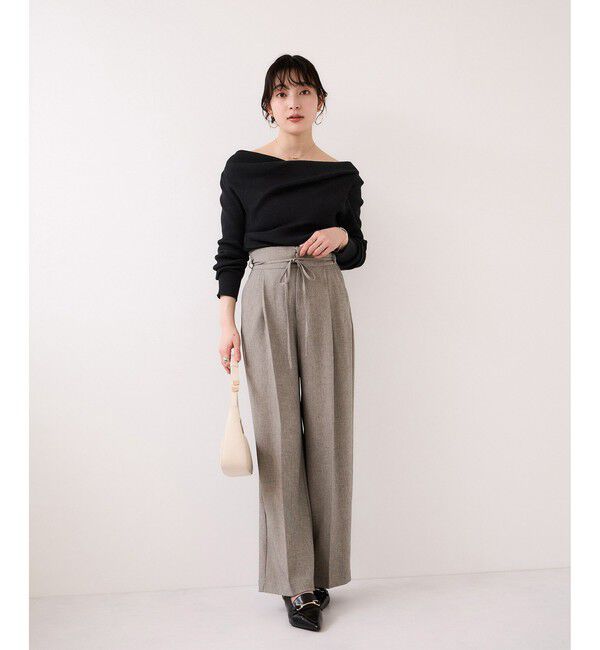 VIS「ドレープオフショルダーリブニット/イージーケア」|ニット・セーター|